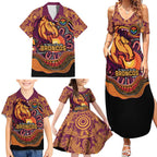 Custom Broncos Honouring First Nations Family Matching Summer Maxi Dress and Hawaiian Shirt NAIDOC 2026 Deadly 50 Years