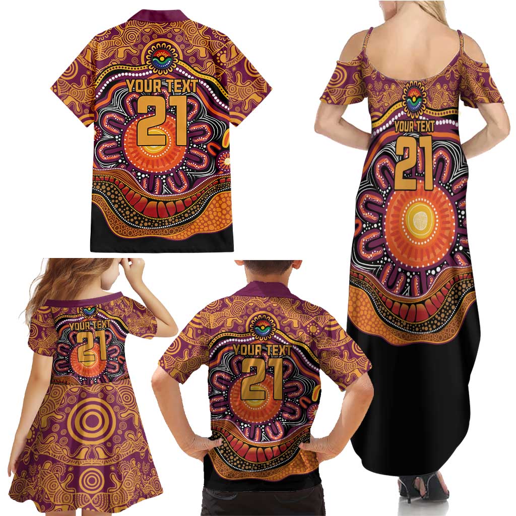 Custom Broncos Honouring First Nations Family Matching Summer Maxi Dress and Hawaiian Shirt NAIDOC 2026 Deadly 50 Years