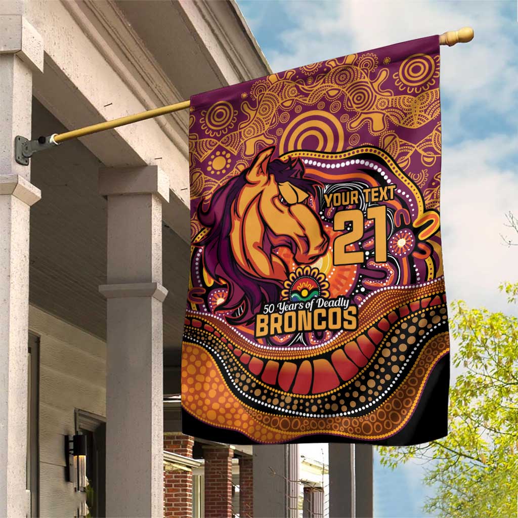 Custom Broncos Honouring First Nations Garden Flag NAIDOC 2026 Deadly 50 Years
