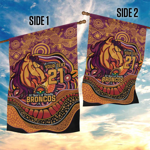 Custom Broncos Honouring First Nations Garden Flag NAIDOC 2026 Deadly 50 Years