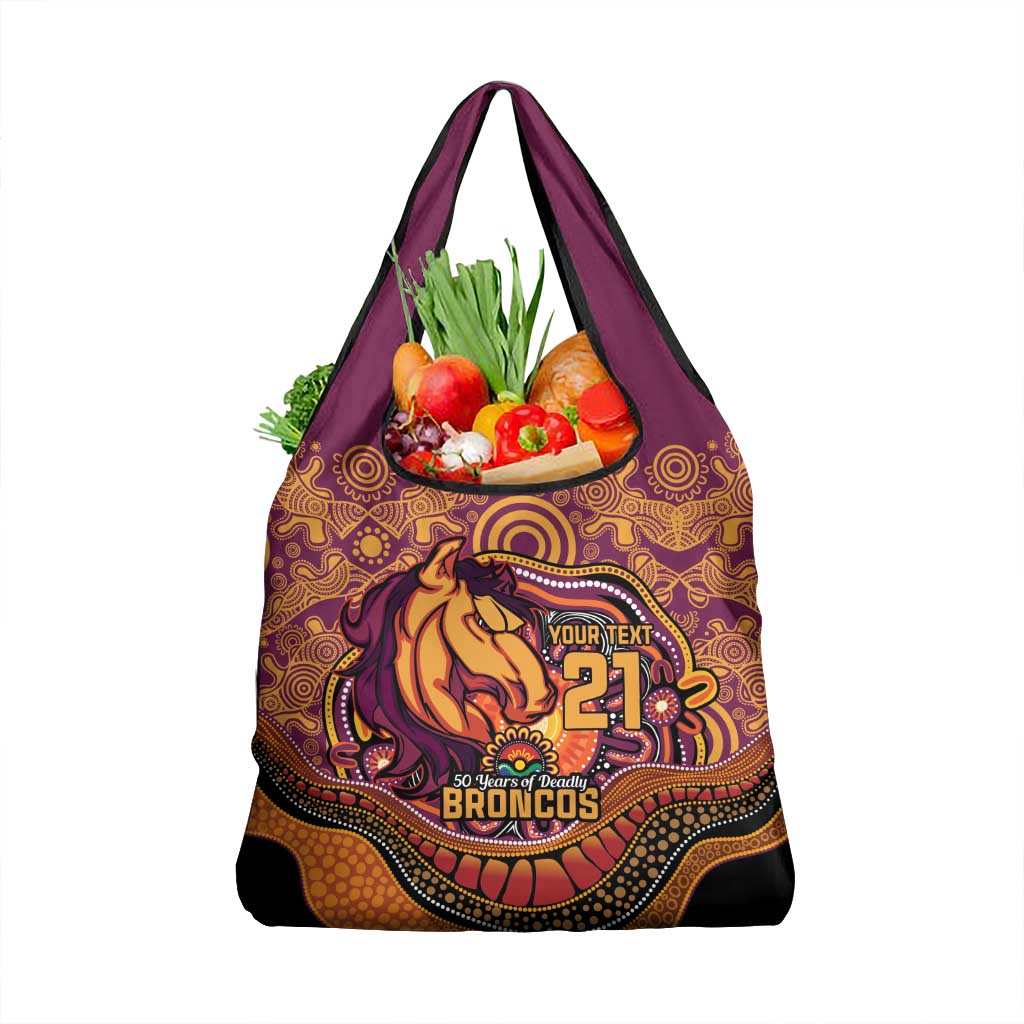 Custom Broncos Honouring First Nations Grocery Bag NAIDOC 2026 Deadly 50 Years
