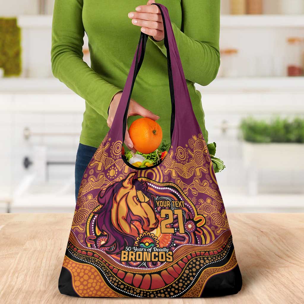 Custom Broncos Honouring First Nations Grocery Bag NAIDOC 2026 Deadly 50 Years