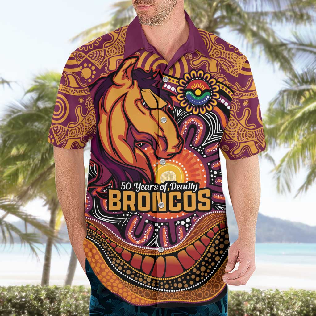 Custom Broncos Honouring First Nations Hawaiian Shirt NAIDOC 2026 Deadly 50 Years