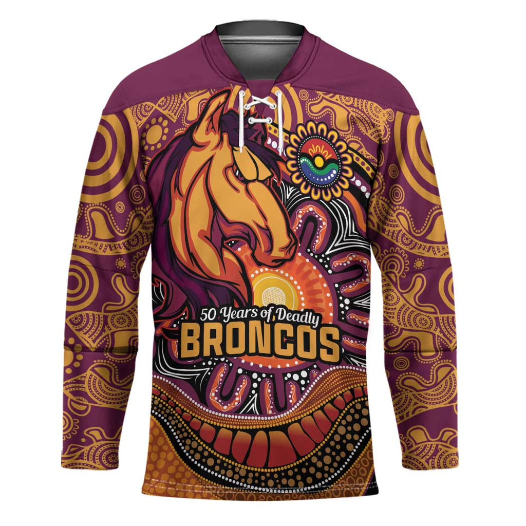 Custom Broncos Honouring First Nations Hockey Jersey NAIDOC 2026 Deadly 50 Years