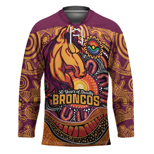 Custom Broncos Honouring First Nations Hockey Jersey NAIDOC 2026 Deadly 50 Years