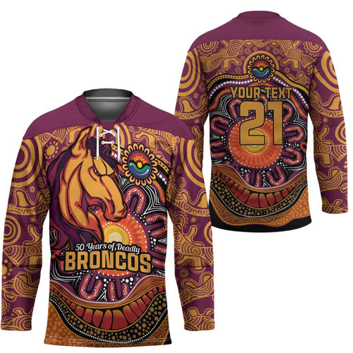 Custom Broncos Honouring First Nations Hockey Jersey NAIDOC 2026 Deadly 50 Years