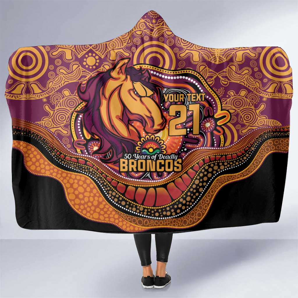 Custom Broncos Honouring First Nations Hooded Blanket NAIDOC 2026 Deadly 50 Years