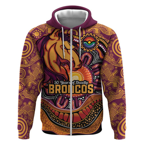 Custom Broncos Honouring First Nations Hoodie NAIDOC 2026 Deadly 50 Years