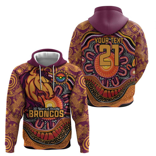 Custom Broncos Honouring First Nations Hoodie NAIDOC 2026 Deadly 50 Years