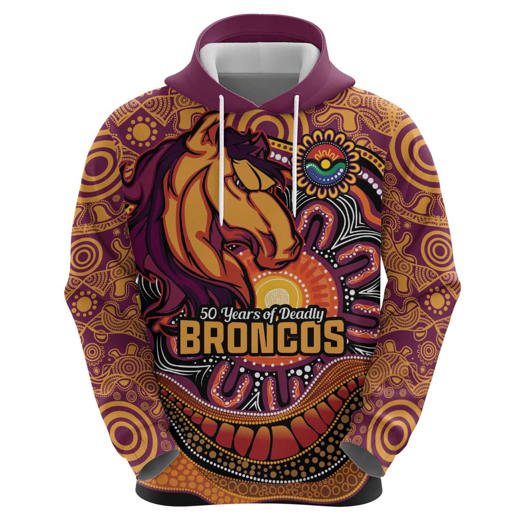 Custom Broncos Honouring First Nations Hoodie NAIDOC 2026 Deadly 50 Years