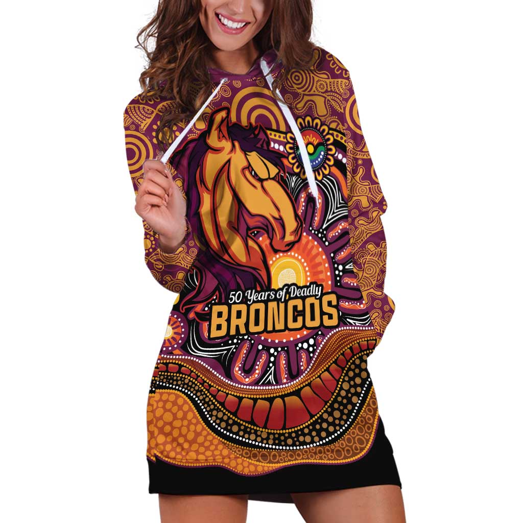Custom Broncos Honouring First Nations Hoodie Dress NAIDOC 2026 Deadly 50 Years