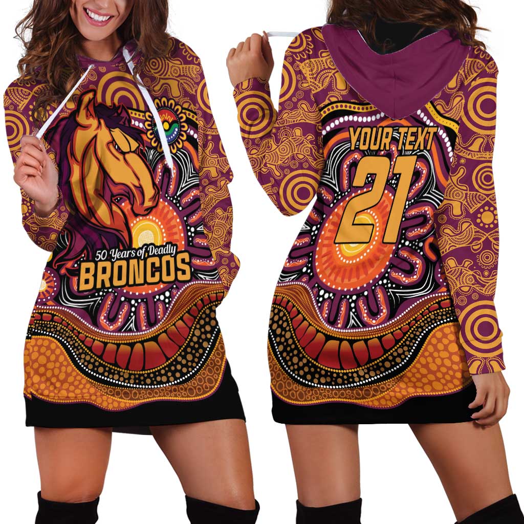 Custom Broncos Honouring First Nations Hoodie Dress NAIDOC 2026 Deadly 50 Years