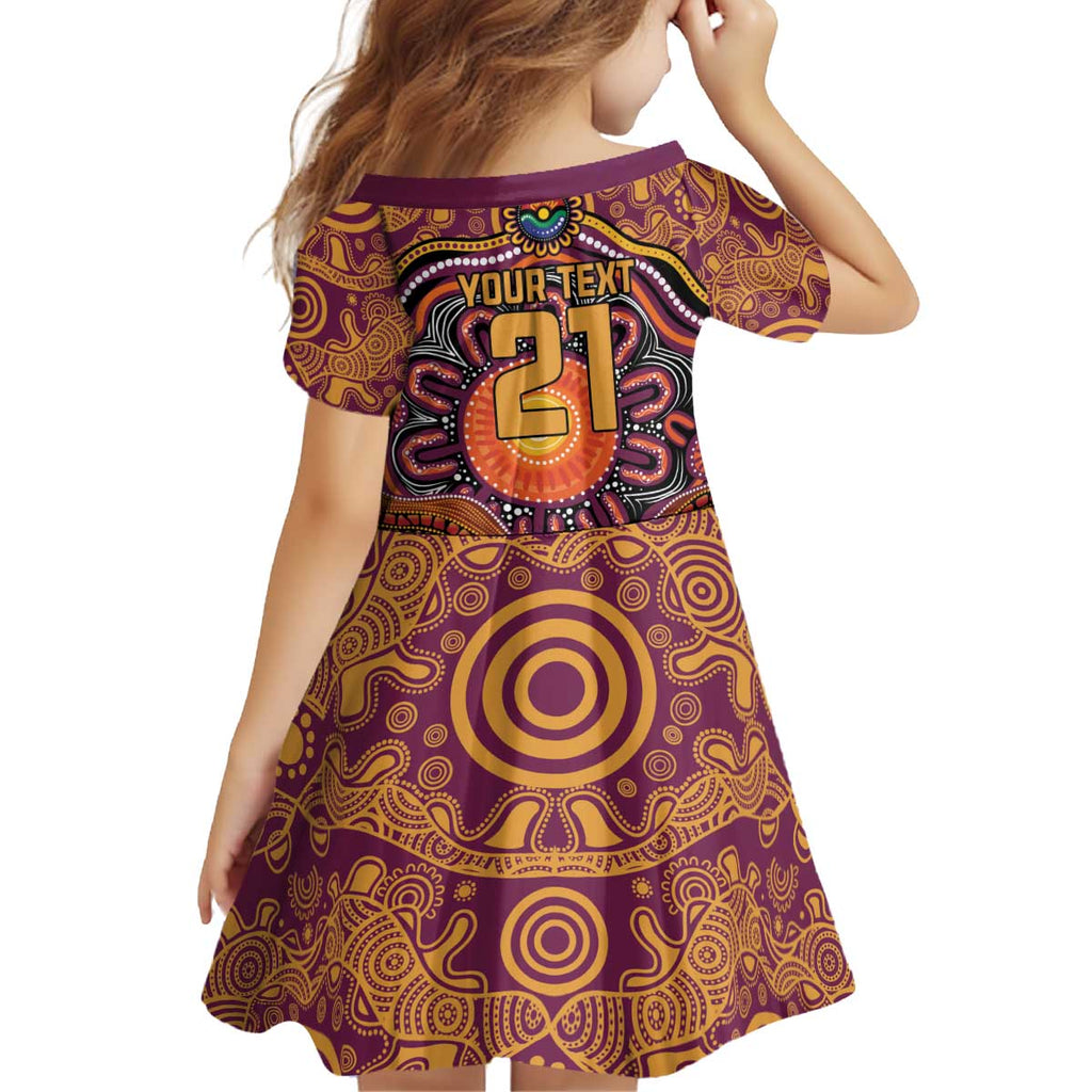 Custom Broncos Honouring First Nations Kid Short Sleeve Dress NAIDOC 2026 Deadly 50 Years
