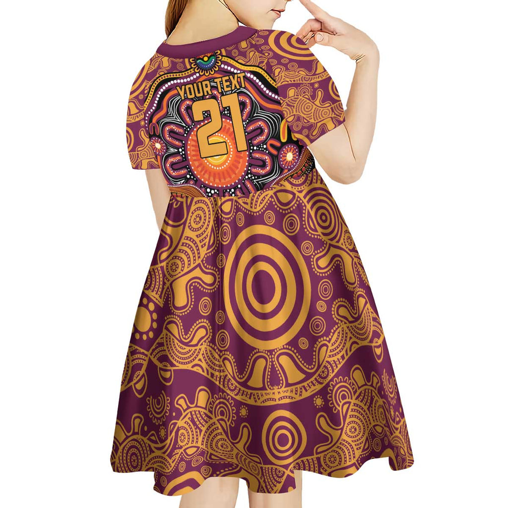 Custom Broncos Honouring First Nations Kid Short Sleeve Dress NAIDOC 2026 Deadly 50 Years