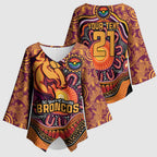 Custom Broncos Honouring First Nations Kimono Sleeve Blouse NAIDOC 2026 Deadly 50 Years