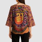 Custom Broncos Honouring First Nations Kimono Sleeve Blouse NAIDOC 2026 Deadly 50 Years