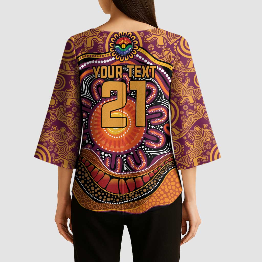 Custom Broncos Honouring First Nations Kimono Sleeve Blouse NAIDOC 2026 Deadly 50 Years