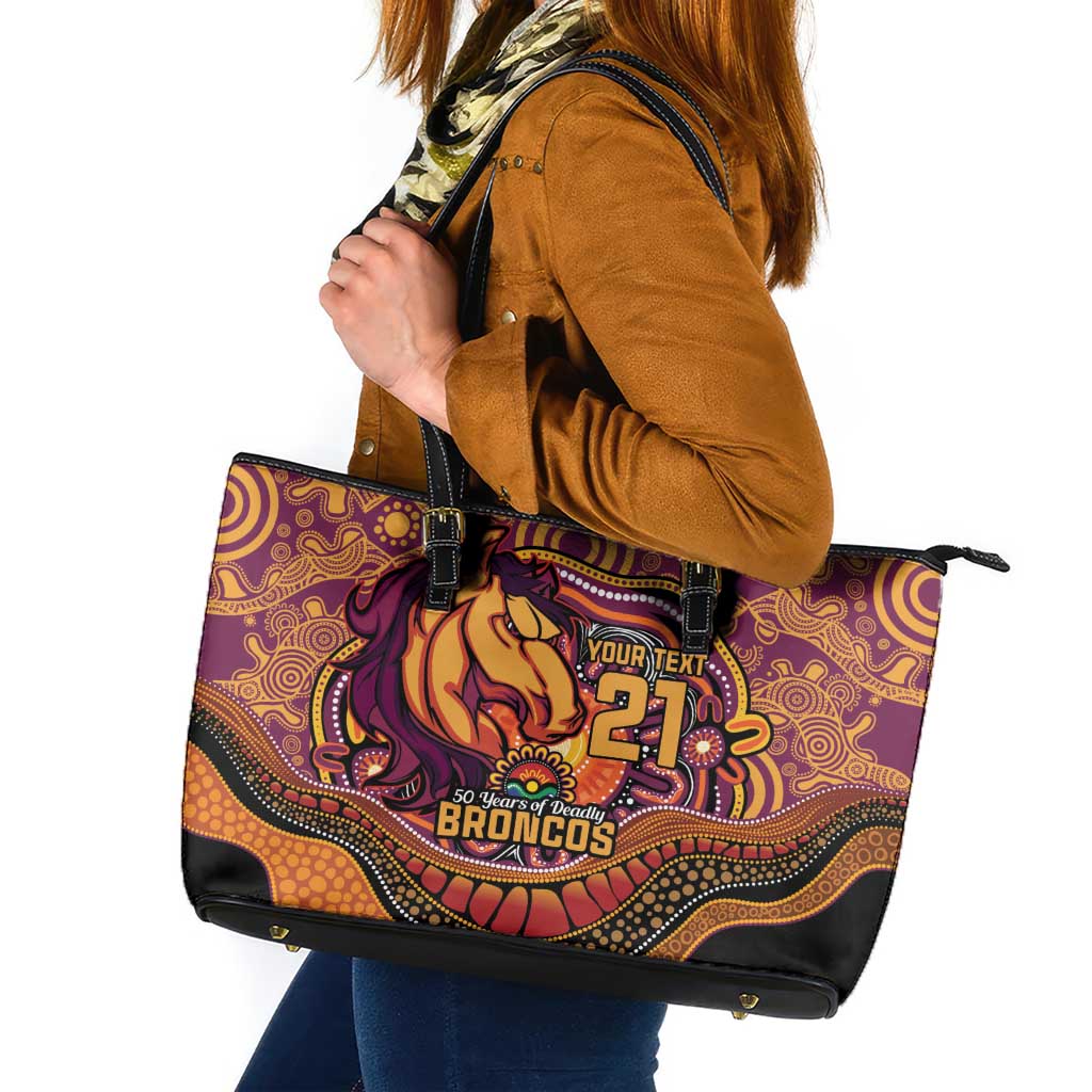 Custom Broncos Honouring First Nations Leather Tote Bag NAIDOC 2026 Deadly 50 Years