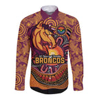 Custom Broncos Honouring First Nations Long Sleeve Button Shirt NAIDOC 2026 Deadly 50 Years