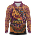 Custom Broncos Honouring First Nations Long Sleeve Polo Shirt NAIDOC 2026 Deadly 50 Years