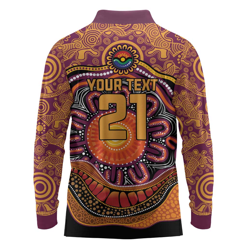 Custom Broncos Honouring First Nations Long Sleeve Polo Shirt NAIDOC 2026 Deadly 50 Years