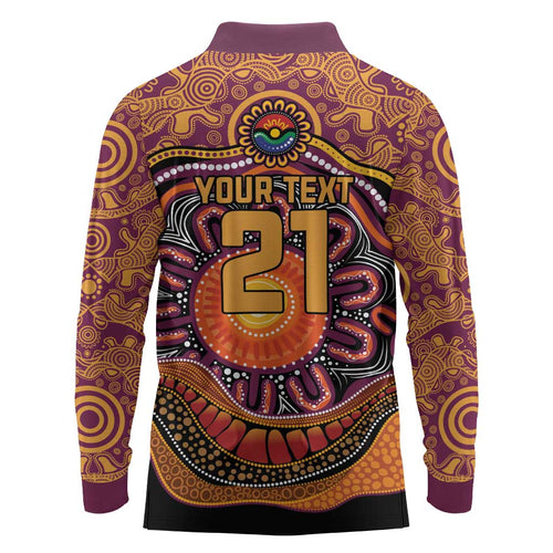 Custom Broncos Honouring First Nations Long Sleeve Polo Shirt NAIDOC 2026 Deadly 50 Years
