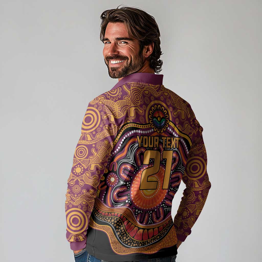 Custom Broncos Honouring First Nations Long Sleeve Polo Shirt NAIDOC 2026 Deadly 50 Years