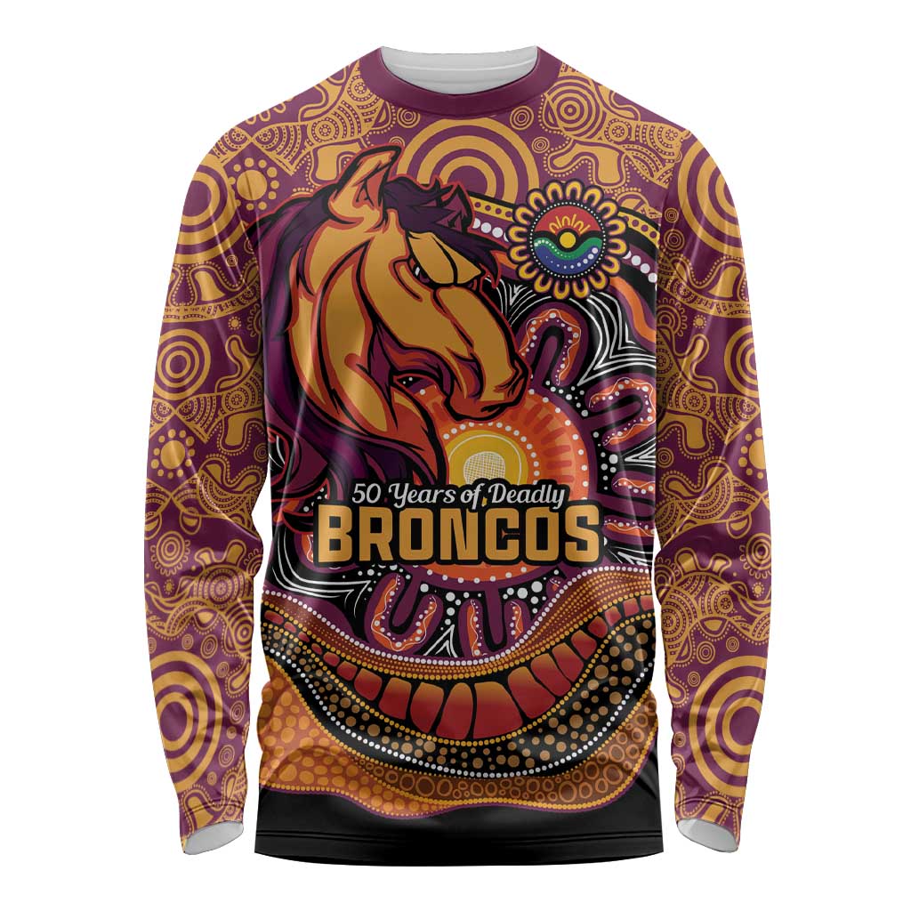 Custom Broncos Honouring First Nations Long Sleeve Shirt NAIDOC 2026 Deadly 50 Years