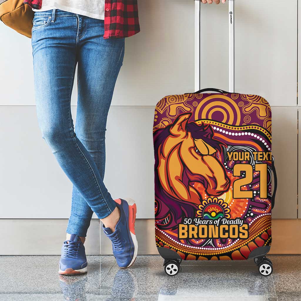 Custom Broncos Honouring First Nations Luggage Cover NAIDOC 2026 Deadly 50 Years
