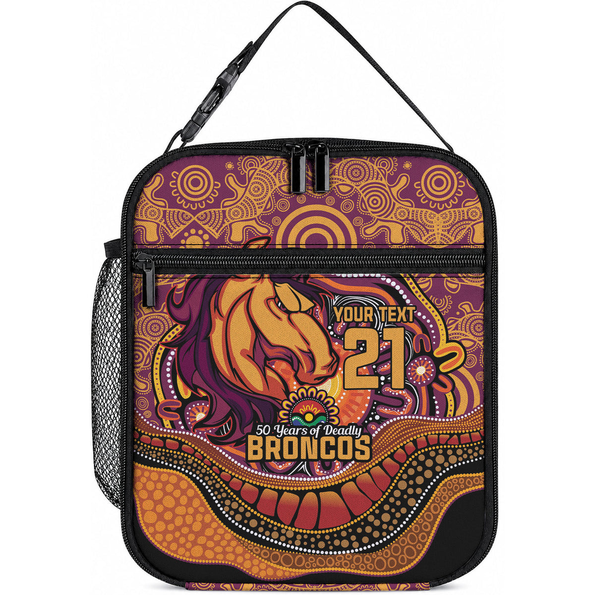 Custom Broncos Honouring First Nations Lunch Bag NAIDOC 2026 Deadly 50 Years