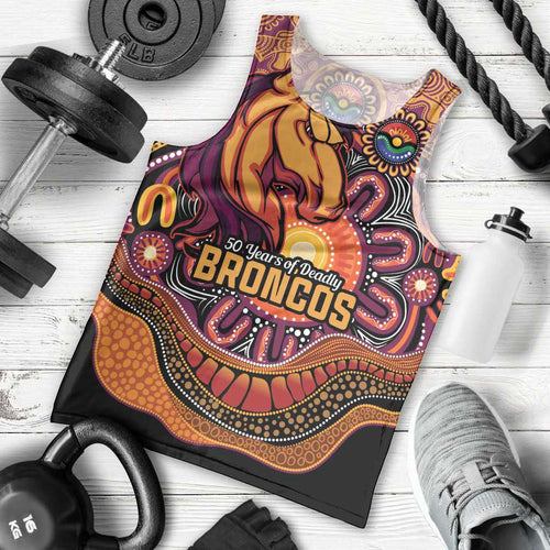 Custom Broncos Honouring First Nations Men Tank Top NAIDOC 2026 Deadly 50 Years