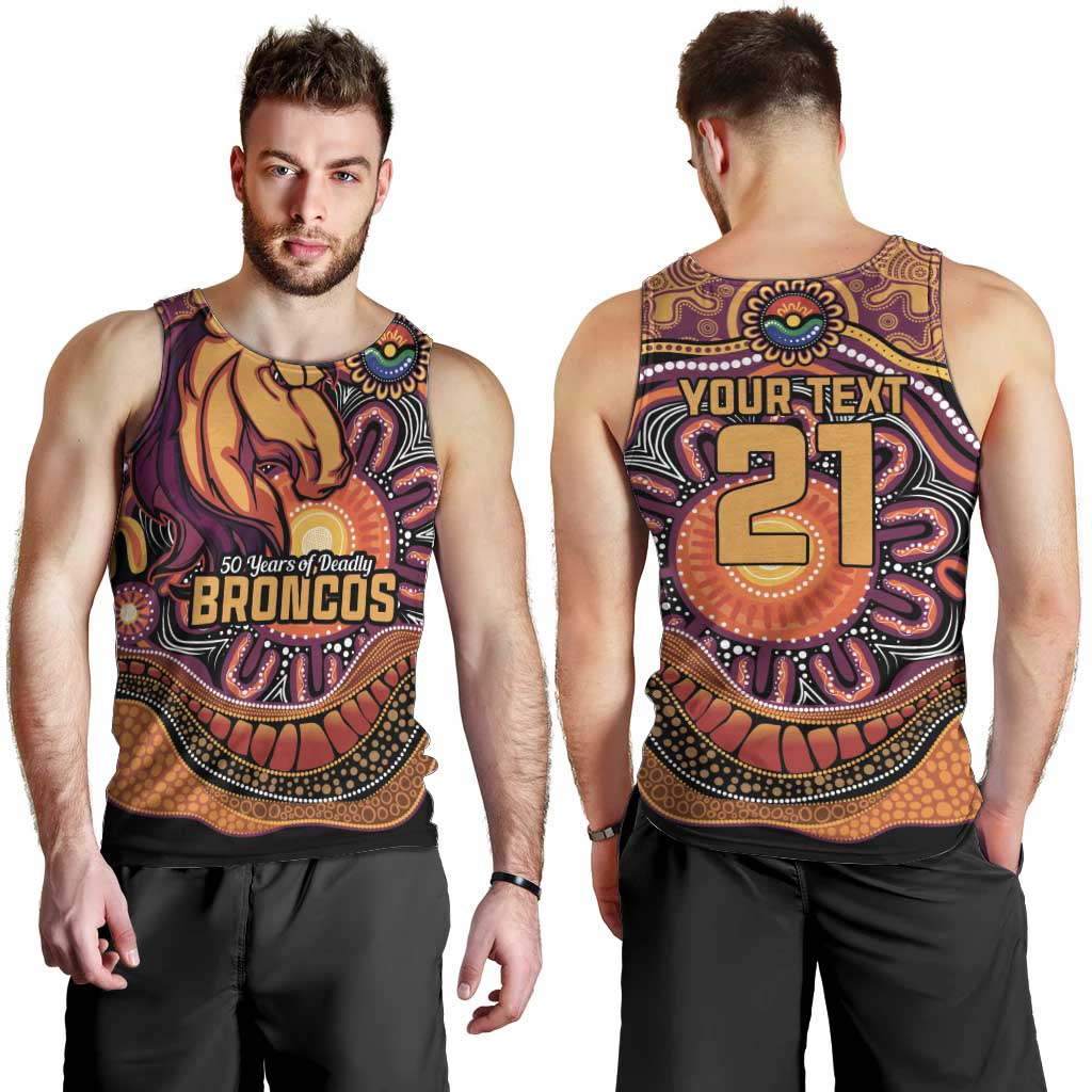 Custom Broncos Honouring First Nations Men Tank Top NAIDOC 2026 Deadly 50 Years