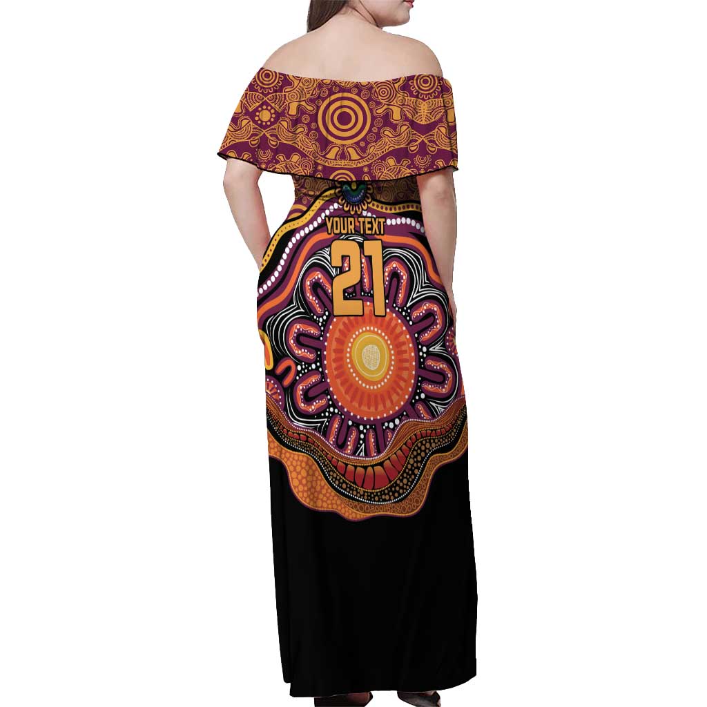 Custom Broncos Honouring First Nations Off Shoulder Maxi Dress NAIDOC 2026 Deadly 50 Years
