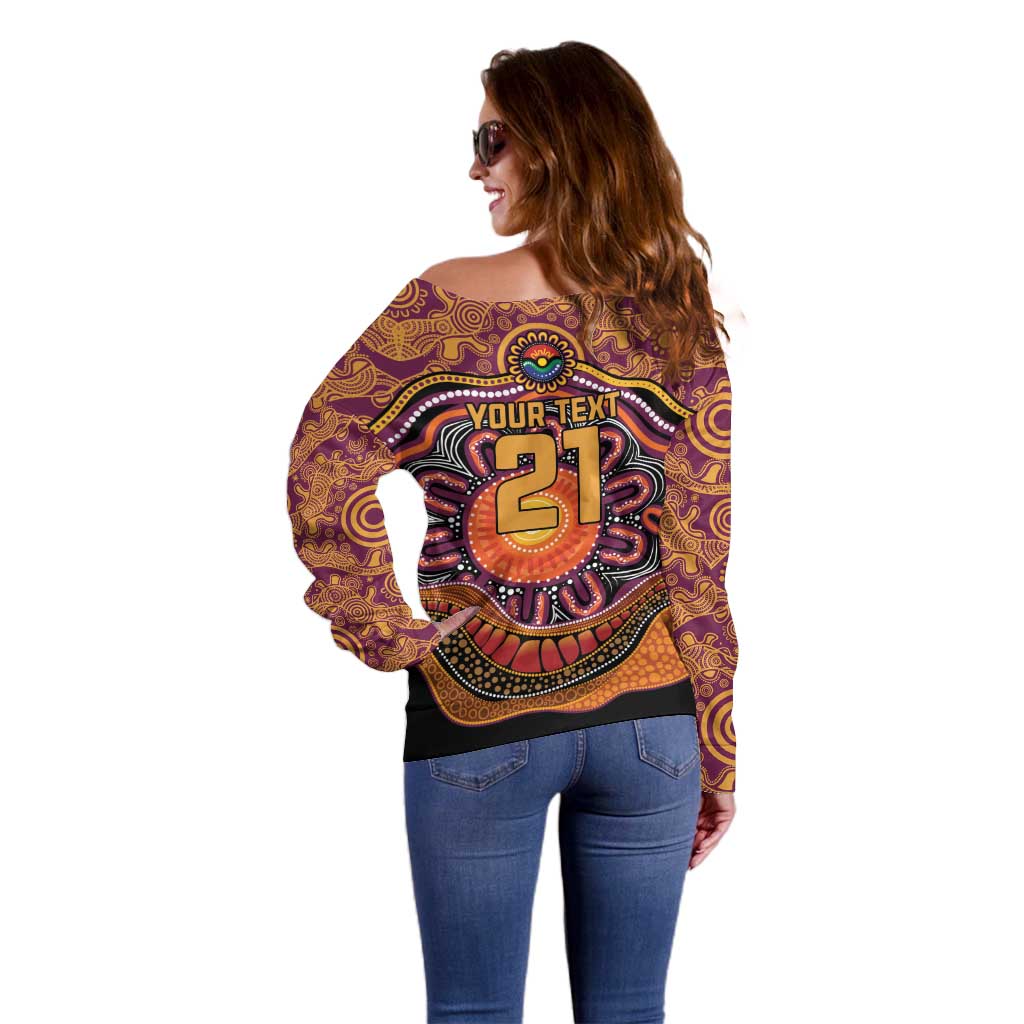 Custom Broncos Honouring First Nations Off Shoulder Sweater NAIDOC 2026 Deadly 50 Years