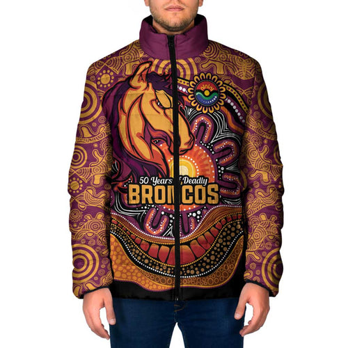 Custom Broncos Honouring First Nations Padded Jacket NAIDOC 2026 Deadly 50 Years