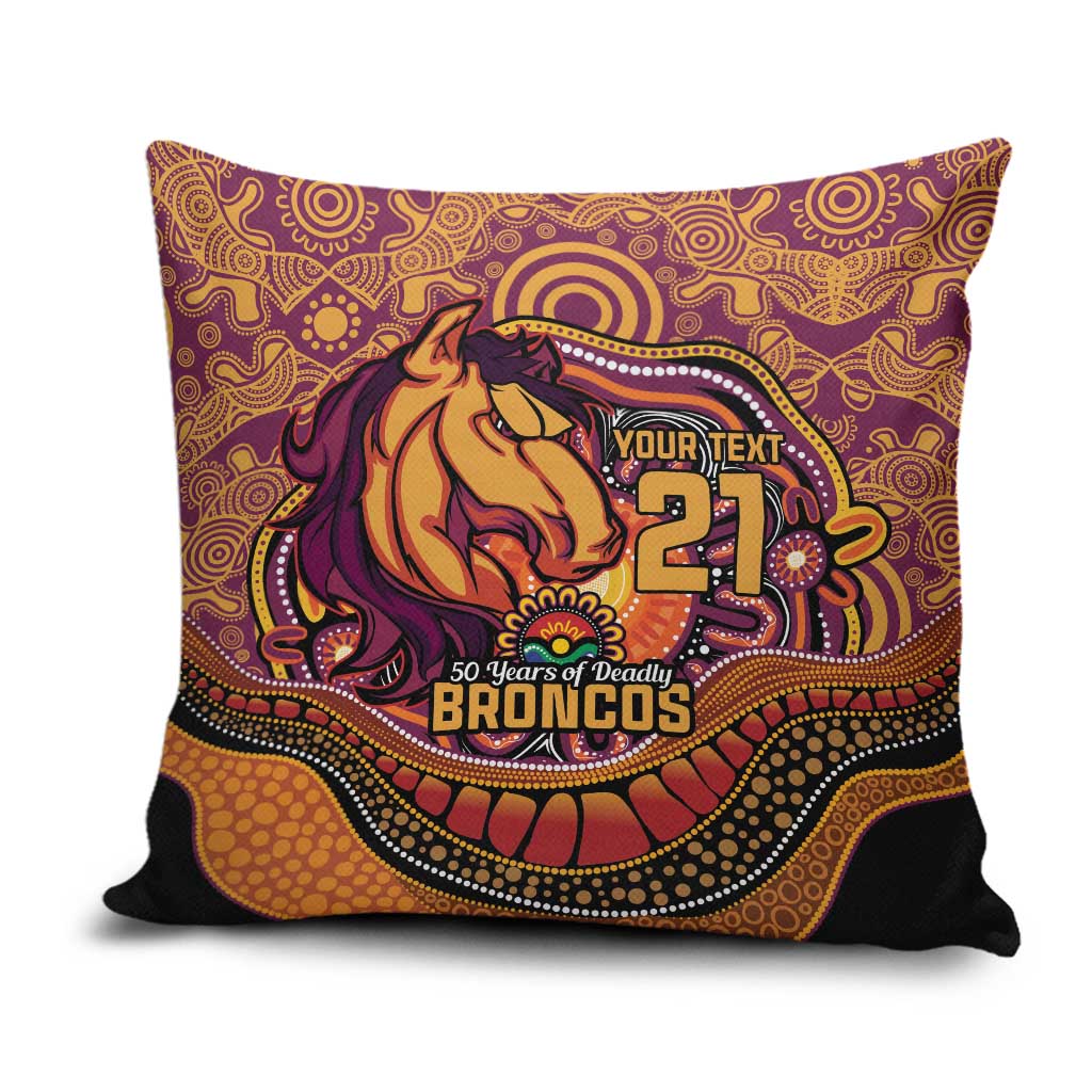 Custom Broncos Honouring First Nations Pillow Cover NAIDOC 2026 Deadly 50 Years
