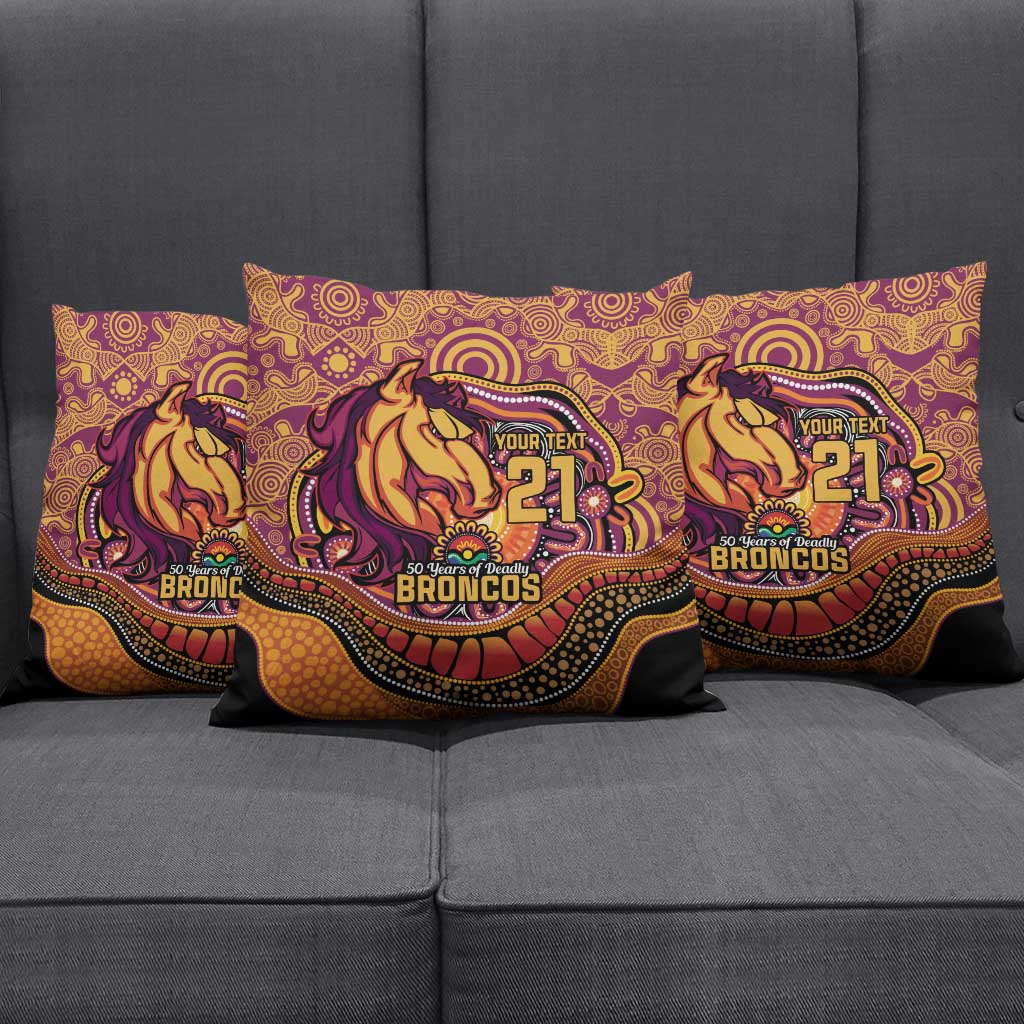 Custom Broncos Honouring First Nations Pillow Cover NAIDOC 2026 Deadly 50 Years