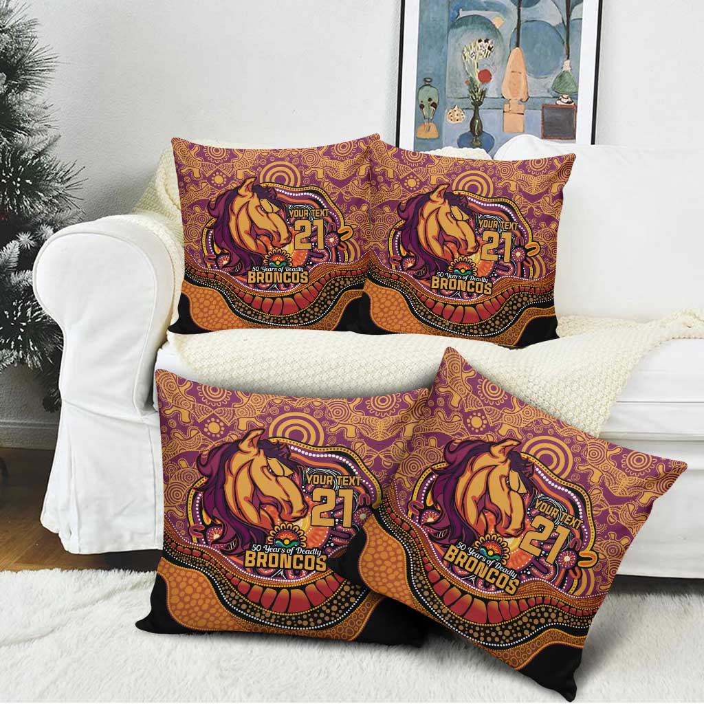 Custom Broncos Honouring First Nations Pillow Cover NAIDOC 2026 Deadly 50 Years