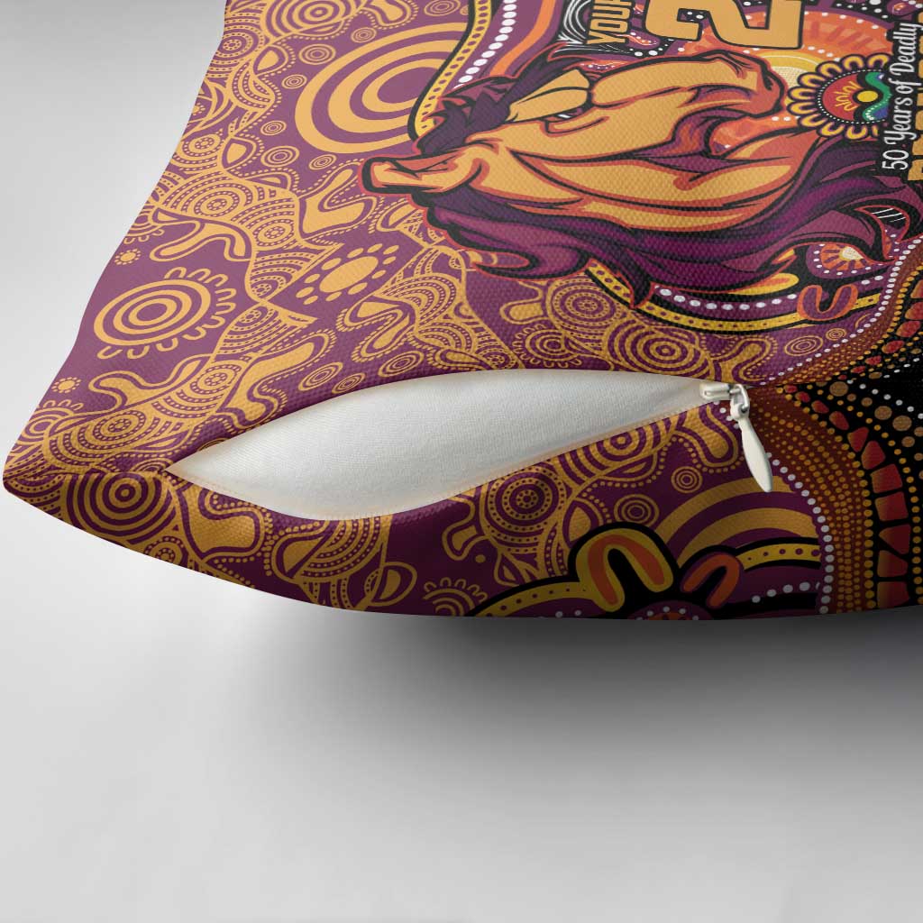 Custom Broncos Honouring First Nations Pillow Cover NAIDOC 2026 Deadly 50 Years