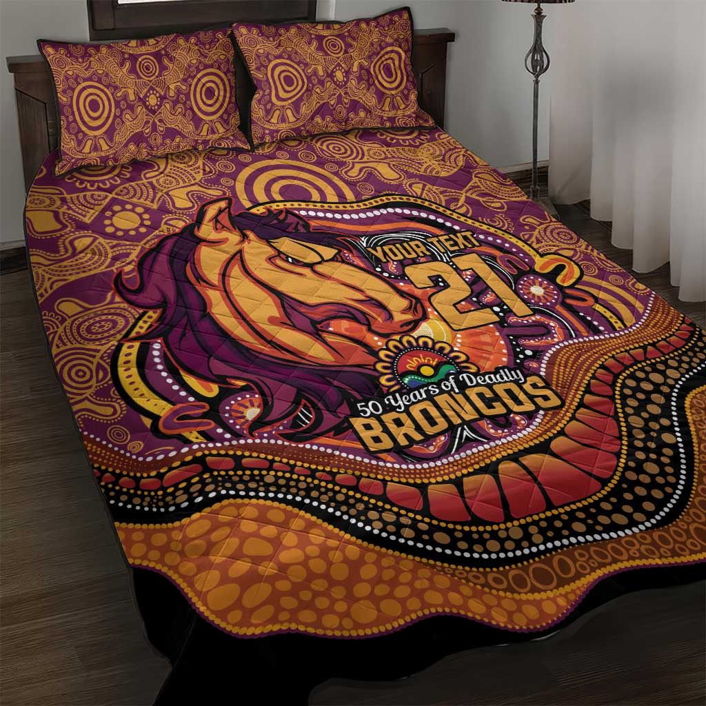 Custom Broncos Honouring First Nations Quilt Bed Set NAIDOC 2026 Deadly 50 Years