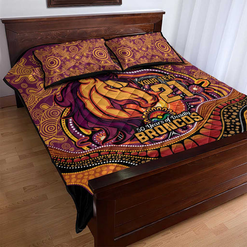 Custom Broncos Honouring First Nations Quilt Bed Set NAIDOC 2026 Deadly 50 Years