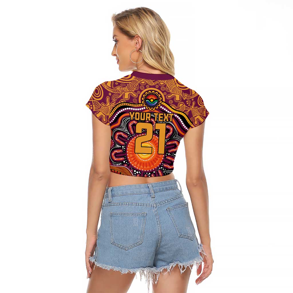Custom Broncos Honouring First Nations Raglan Cropped T Shirt NAIDOC 2026 Deadly 50 Years