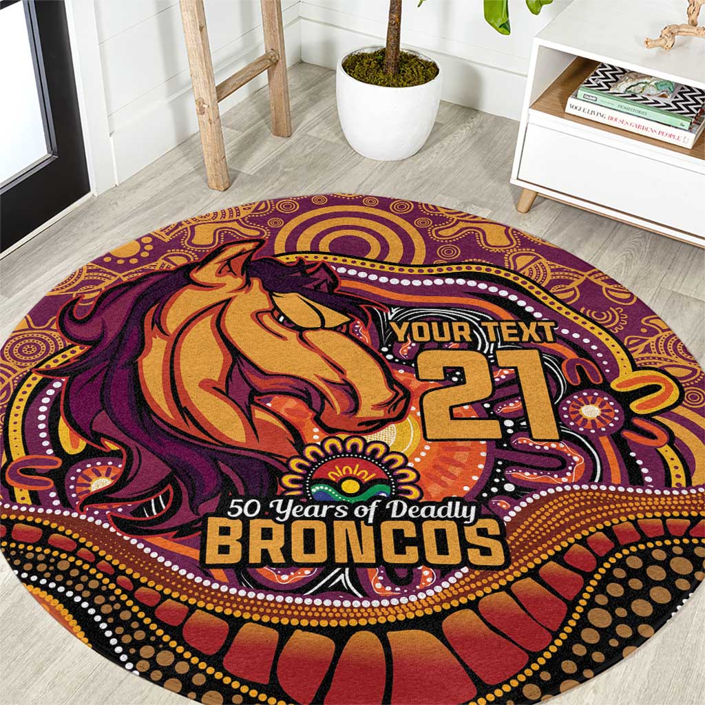 Custom Broncos Honouring First Nations Round Carpet NAIDOC 2026 Deadly 50 Years