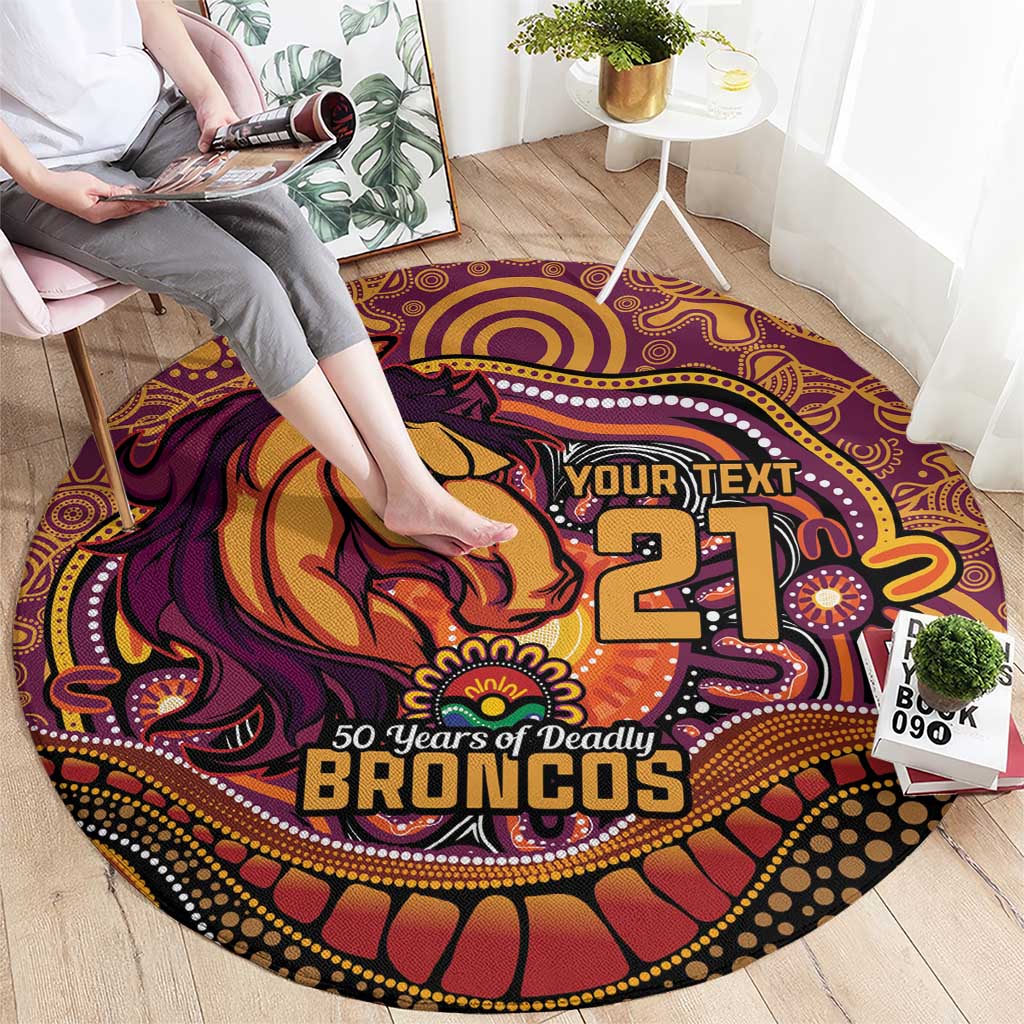 Custom Broncos Honouring First Nations Round Carpet NAIDOC 2026 Deadly 50 Years