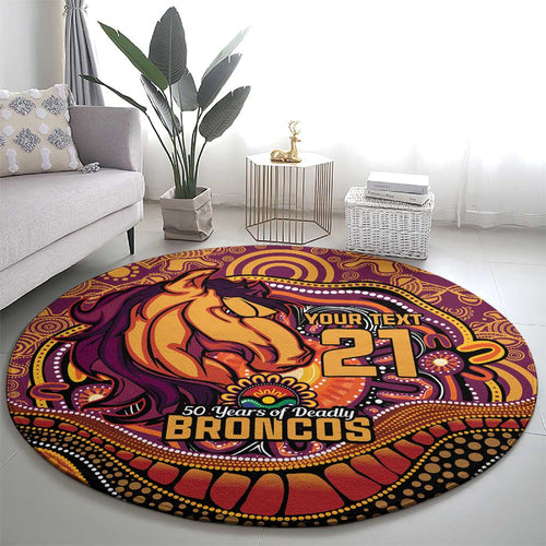 Custom Broncos Honouring First Nations Round Carpet NAIDOC 2026 Deadly 50 Years