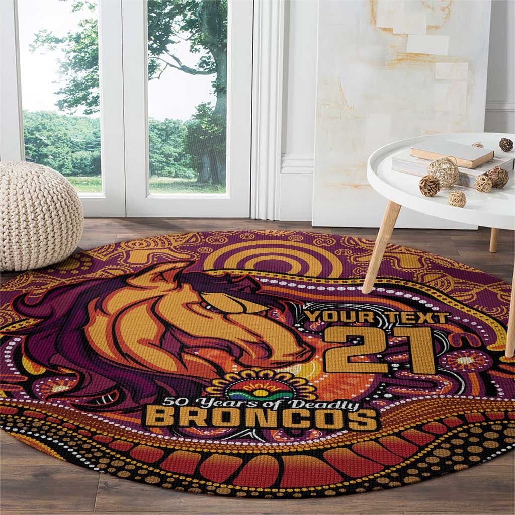 Custom Broncos Honouring First Nations Round Carpet NAIDOC 2026 Deadly 50 Years