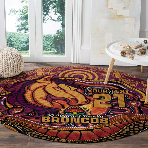 Custom Broncos Honouring First Nations Round Carpet NAIDOC 2026 Deadly 50 Years