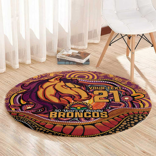 Custom Broncos Honouring First Nations Round Carpet NAIDOC 2026 Deadly 50 Years