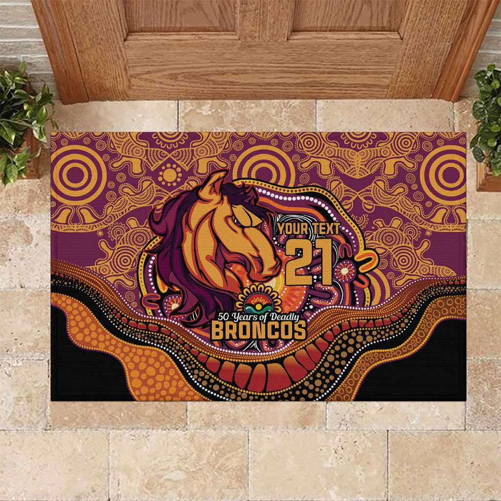 Custom Broncos Honouring First Nations Rubber Doormat NAIDOC 2026 Deadly 50 Years