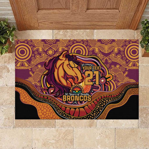 Custom Broncos Honouring First Nations Rubber Doormat NAIDOC 2026 Deadly 50 Years